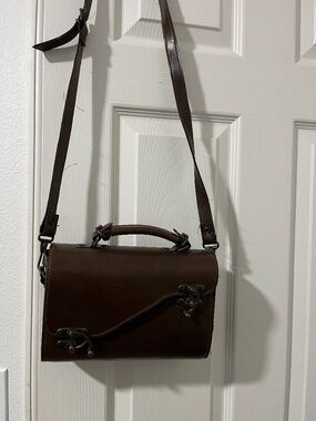 Leather Pocketbook with metal closures